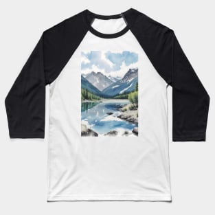 Majestic Peaks: A Glimpse of the Rocky Mountains Baseball T-Shirt